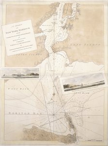 Een kaart van de haven van New York, 1774-1779 door English School