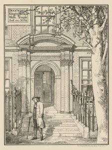 Een deur op Kings Bench Walk in de Temple door English School