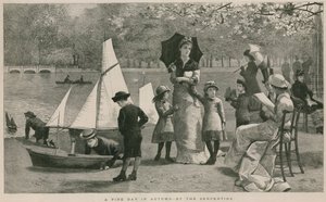 Een mooie herfstdag bij de Serpentine, Hyde Park, Londen door English School