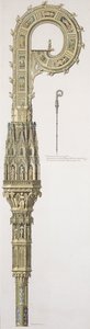 Geometrische elevatie van de kromstaf van William of Wykeham (c.1320-1404) gepubliceerd 1785