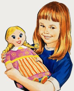 Een meisje en haar pop