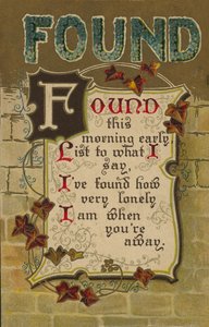 Een wenskaart voor een vriend of geliefde (kleurenlitho) door English School