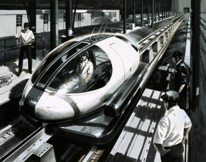 Een maglev testvoertuig in Japan