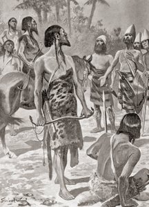 Een ontmoeting tussen Tyrische stichters van Carthago en Libische stamhoofden, uit Hutchinson