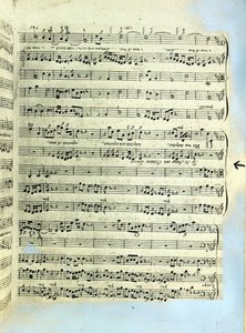 Een pagina uit een van de enige twee bekende exemplaren van de eerste druk van Händels Messiah in Londen (gedrukt papier)