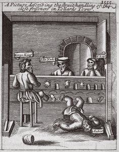 Een foto die beschrijft hoe Strait omging met de nauwe gevangenen in de Lollards Tower