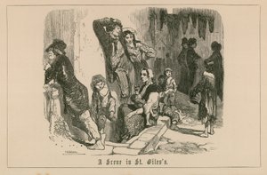 Een scène in St Giles door English School