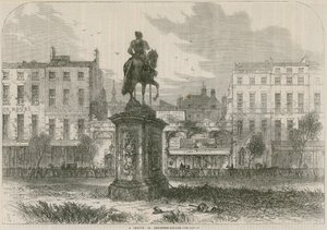 Een schets in Leicester Square, Londen