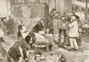 Een gaarkeuken in Parijs in de jaren 1800 door English School