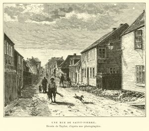 Een straat in Saint-Pierre, Saint Pierre en Miquelon door English School