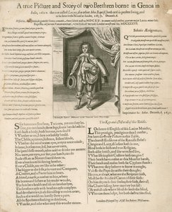 Een waarheidsgetrouwe afbeelding en verhaal van twee broers geboren in Genua in Italië, 1620 door English School