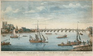 Een uitzicht op de Westminster Bridge vanuit Lambeth door English School