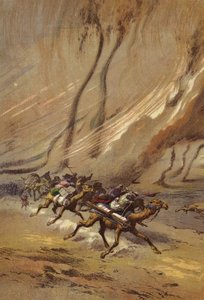 Een zandstorm in de Sahara door English School