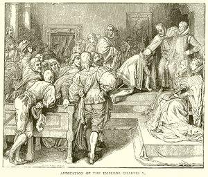 Abdicatie van keizer Karel V door English School