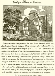 Het huis van Abraham Cowley in Chertsey door English School