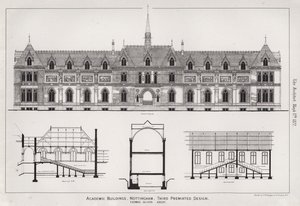 Academische gebouwen, Nottingham, derde bekroonde ontwerp