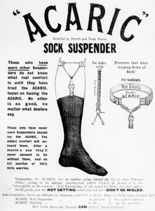 Acaric Sokkenophouder Advertentie, 1898 door English School