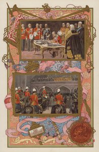 Toetreding van koning Edward VII: ondertekening van de proclamatie; de proclamatie wordt gemaakt door English School