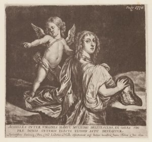 Achilles en Cupido door English School