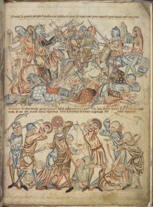 Add 47682 f.40 Edelen en gewone mensen vechten bij de slag van Bannockburn, uit de 