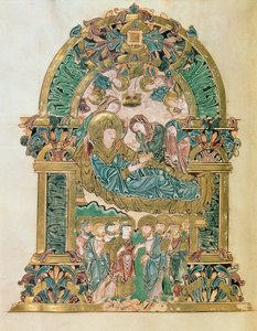 De tenhemelopneming van de Maagd, uit het Benedictional van St. Aethelwold, Winchester, c.980 door English School