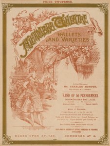 Advertentie voor Alhambra Theater, Leicester Square, Londen door English School