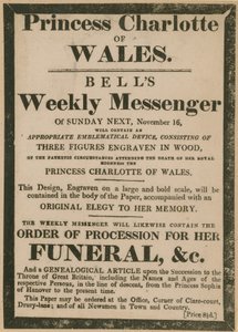 Advertentie voor Bells Weekly Messenger van zondag 16 november 1817 door English School