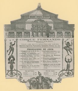 Advertentie voor Cirque Fernando door English School