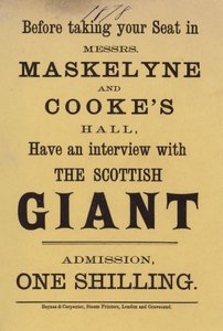 Advertentie voor Messrs Maskelyne en Cookes Hall door English School