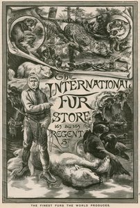 Advertentie voor The International Fur Store, 163 & 165 Regent Street, Londen door English School