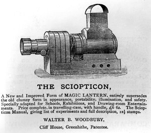 Advertentie voor The Sciopticon, ca. 1860s