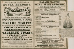 Advertentie voor The Walhalla, Leicester Square, onder leiding van Madame Warton