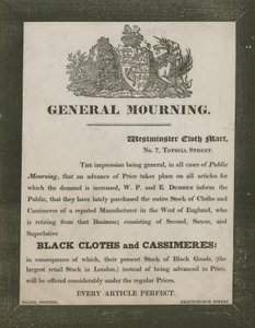 Advertentie voor W P en E Dudden, Westminster Cloth Mart, 7 Tothill Street door English School