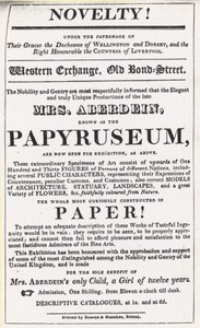 Advertentie voor een tentoonstelling van het Papyruseum door English School
