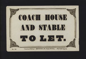 Advertentie: Koetshuis en stal te huur (type) door English School