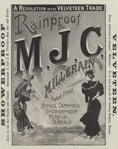 Advertentie, M J C Millerain (gravure) door English School