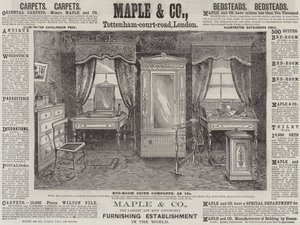 Advertentie, Maple and Company (gravure) door English School