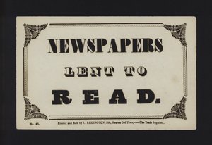 Advertentie: Kranten te leen om te lezen door English School