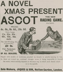 Advertentie voor Ascot - het nieuwe racespel door English School