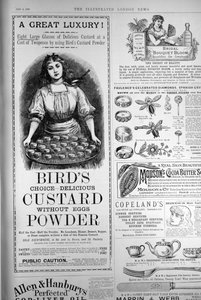 Advertentie voor Birds Custard Powder, uit The Illustrated London News, 1 september 1886