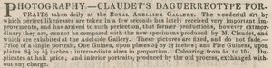 Advertentie voor Claudets Daguerreotype Portretten door English School