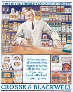 Advertentie voor Crosse en Blackwell voedingsmiddelen, ca. 1920 (kleur litho) door English School