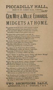 Advertentie voor General Mite en Millie Edwards door English School