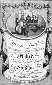 Advertentie voor George Smith, Taylor en Ladies Habit Maker door English School
