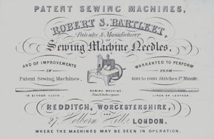 Advertentie voor Robert S Bartleet naaimachines door English School