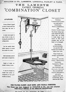 Advertentie voor The Lambeth Patent Pedestal Combination Closet