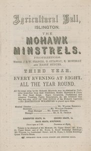 Advertentie voor The Mohawk Minstrels in de Landbouwhal door English School