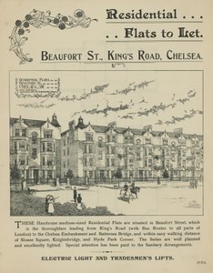 Advertentie voor te huur staande woonflats door English School