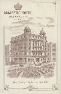 Advertentie voor het Majestic Hotel, Alexandrië, Egypte door English School