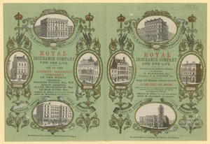 Advertentie voor de Royal Insurance Company door English School